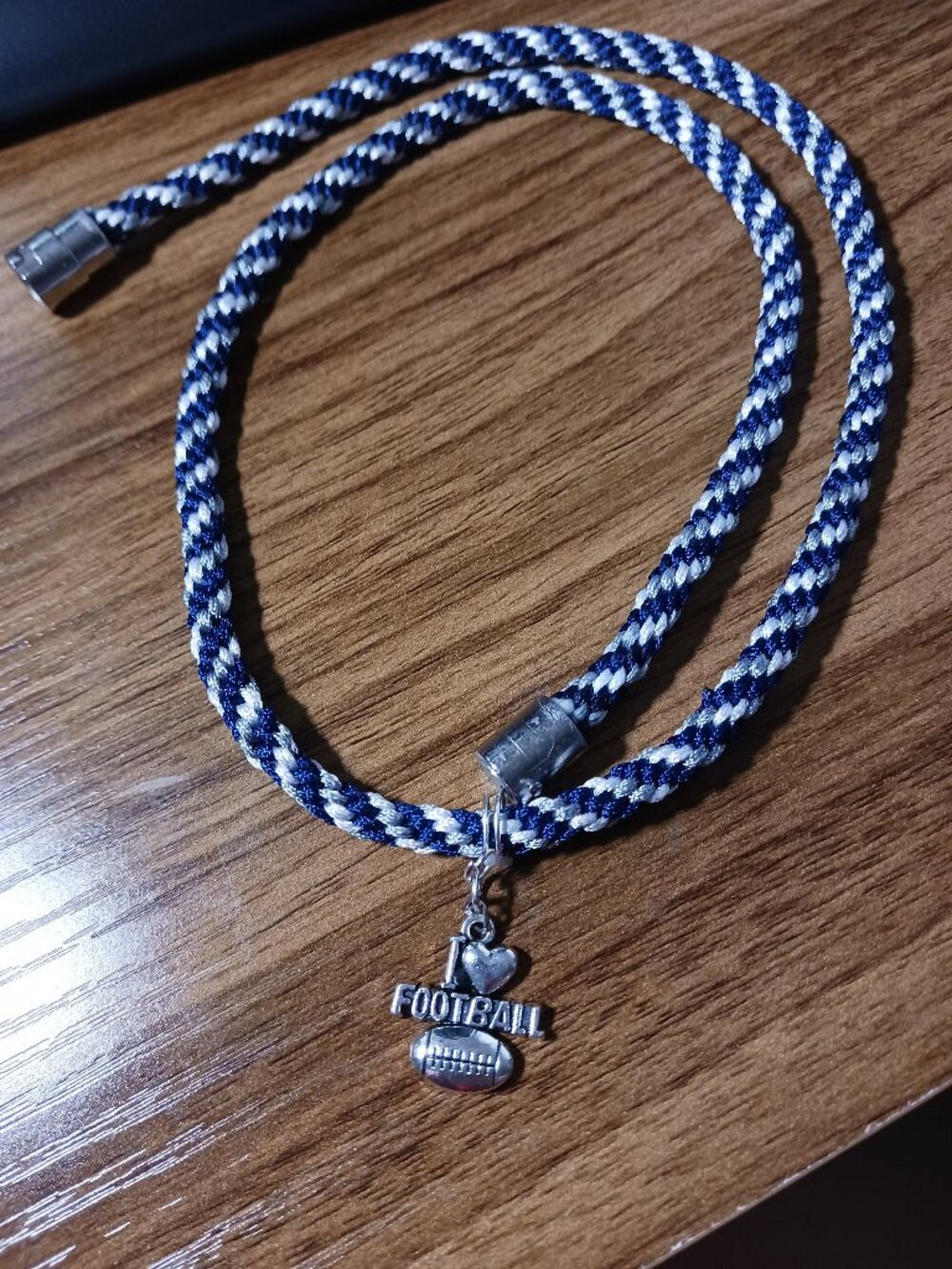 Handmade Japanese Braiding Kumihimo Dallas Football Team Themed Necklace